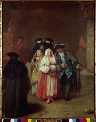 新世界 - Pietro Longhi (1702-1785) 绘画，布面油画，61x49 厘米，约 1756 年。威尼斯，奎里尼·斯坦帕利亚基金会 作者 Pietro Longhi
