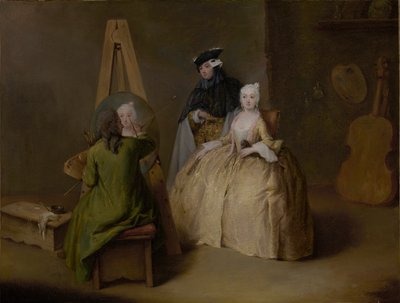 画家在他的工作室，c.1741-4 作者 彼得·隆吉（Pietro Longhi）