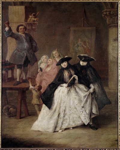 江湖骗子 (Il ciarlatano) - Pietro Longhi (1702-1785) 作画，布面油画，62x50 厘米 作者 彼得·隆吉（Pietro Longhi）