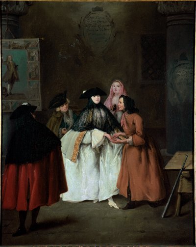 算命先生 (The算命先生) (The indovina) Pietro Longhi (1702-1785) 1752-1756 Dim 62x50 cm 威尼斯的绘画，Ca