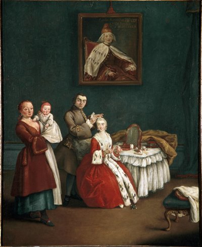 美发师 (The hairdresser) Pietro Longhi (1701-1785) 绘画 1760 Dim 63x51 cm 威尼斯, Ca