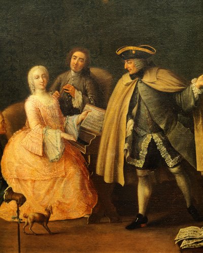 皮特罗-隆吉（1701-1785）的《音乐教师》。 作者 彼得·隆吉（Pietro Longhi）
