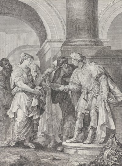 丹尼尔与长老们争论，苏珊娜站在左边，1732-50。 作者 彼得罗摩纳哥