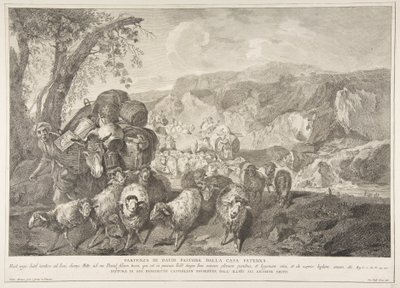 牧羊人大卫离开他父亲的房子 Partenza di David pastore..., 1743-63. 作者 彼得罗摩纳哥