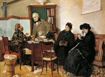 在公证人处》，皮埃特罗-帕耶塔（1845 -1911 年） 作者 彼得罗·帕耶塔（Pietro Pajetta）