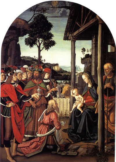 贤士的崇拜，ca。 1470-1480 作者 彼得罗·佩鲁吉诺（Pietro Perugino）