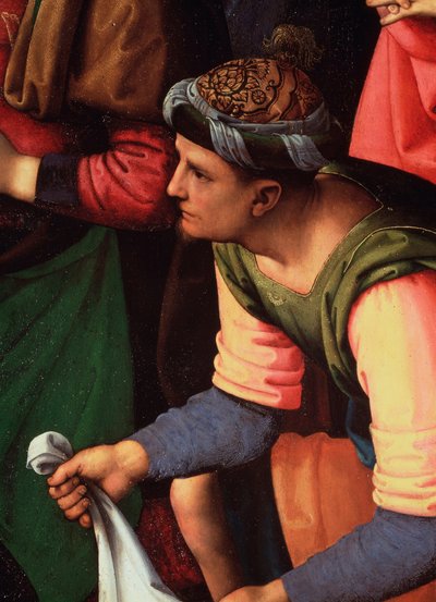 沉积或对基督之死的哀叹。细节 - 画 作者 彼得罗·佩鲁吉诺（Pietro Perugino）