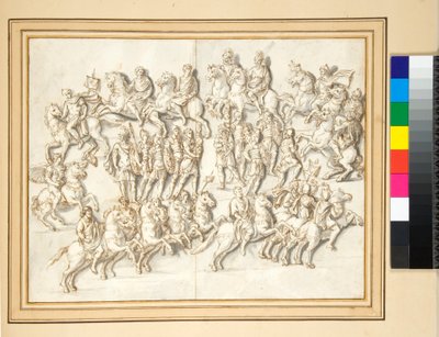 Base of column of Antoninus Pius, east side (pen and grey wash) 作者 彼得罗·桑蒂·巴托利（Pietro Santi Bartoli）
