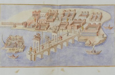 MS Gen 1496 Harbour Scene，1674 作者 彼得罗·桑蒂·巴托利（Pietro Santi Bartoli）
