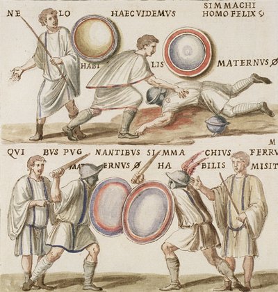 Ms Gen 1496 Plate CXVI 角斗士 作者 彼得罗·桑蒂·巴托利（Pietro Santi Bartoli）