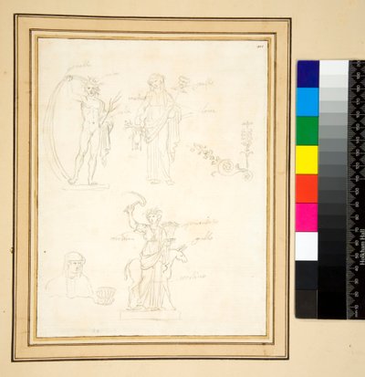 Sketch of three figures (pencil) 作者 彼得罗·桑蒂·巴托利（Pietro Santi Bartoli）