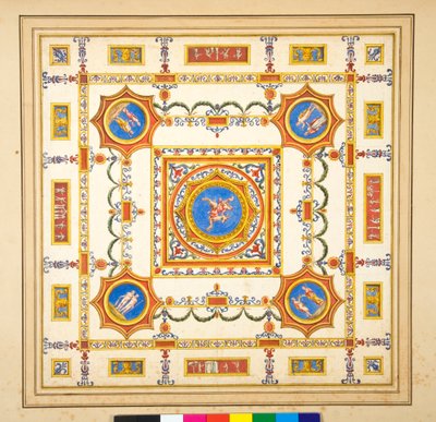 Volta del Palazzo di Augusto（黑色粉笔，有些用笔和棕色墨水。用水彩上色） 作者 彼得罗·桑蒂·巴托利（Pietro Santi Bartoli）