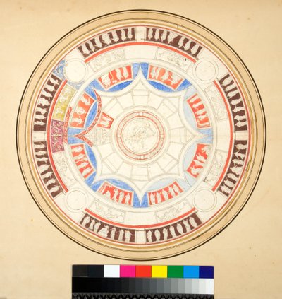 Domus Aurea中的Volta di Giove（黑色粉笔，部分用钢笔和棕色墨水。用水彩着色 作者 彼得罗·桑蒂·巴托利（Pietro Santi Bartoli）