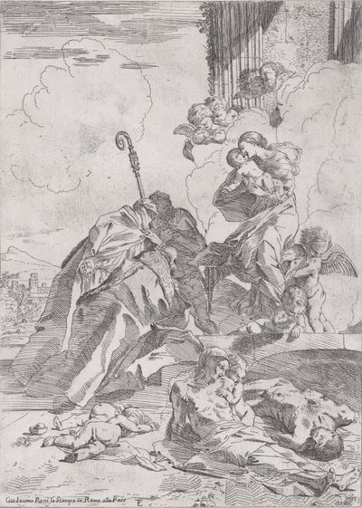 三位Lucchese圣徒Sts Nicholas Tolentino, Nicholas of Bari为......代祷，约1630-31。 作者 彼得·泰斯塔