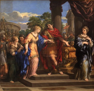 凯撒将埃及王座交给克里奥帕特拉，约1637年（布面油画 作者 Pietro da Cortona