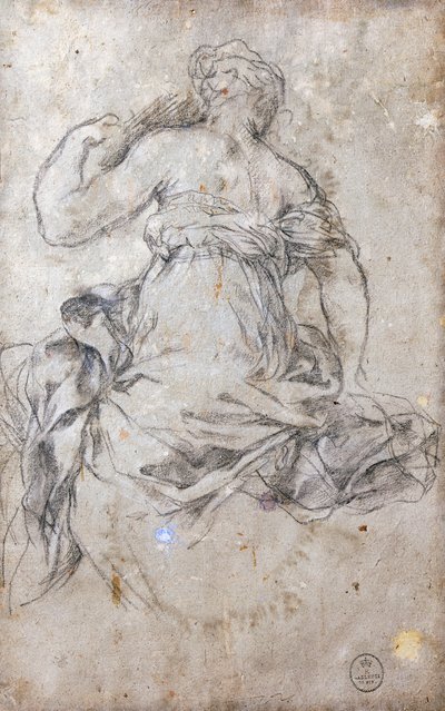 女性形象，研究银器时代的壁画 作者 Pietro da Cortona