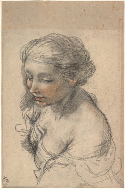 1637年，一位年轻女子的半身向左转 作者 Pietro da Cortona
