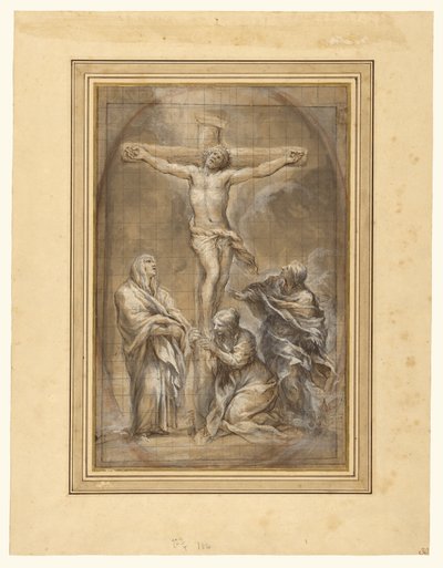 十字架上的基督与圣母玛利亚、抹大拉的马利亚和圣约翰 作者 Pietro da Cortona