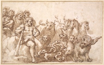 PD.10-1922赫拉克勒斯劳动力的寓言（钢笔和水墨） 作者 Pietro da Cortona
