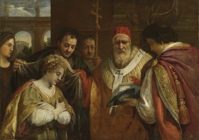 圣多米蒂亚收到教皇克莱门特一世的面纱 作者 Pietro da Cortona
