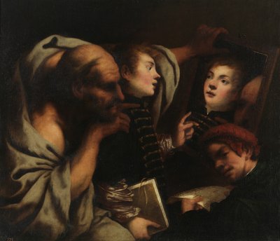 苏格拉底和两个学生 作者 Pietro della Vecchia