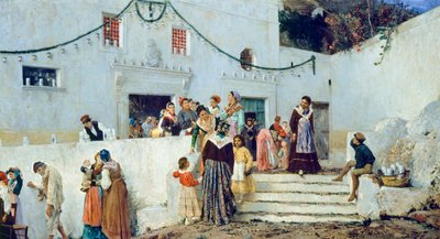 庆祝日，Pio Joris (1843-1921) 作，布面油画，93x160 厘米 作者 皮奥·乔里斯（Pio Joris）