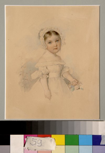 Alexandra Golitsyna 伯爵夫人肖像（1823-1910 年）--作者：Piotr (Pierre) Sokolov（1791-1848 年），纸面水彩画（20.3x16.7 厘米） 作者 彼得·索科洛夫
