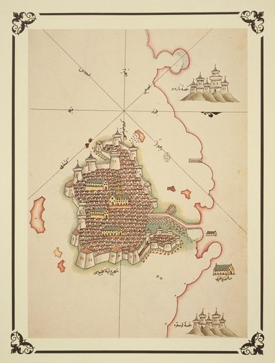 加里波利地图，来自“Kitab-I Bahriye”（彩色石版画） 作者 皮里（后）饭