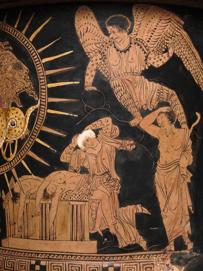 Lucanian Calyx-Krater的细节，约公元前400年 作者 Policoro画家