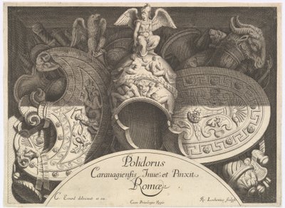 Divers Trophées Weapon Trophies after the Façade of Palazzo Milesi in Rome, 1651 作者 雷内·洛雄
