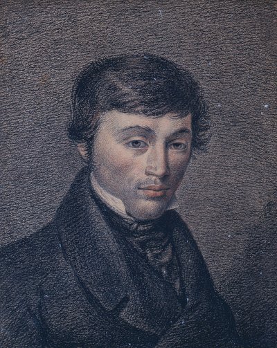 Adam Bernard Mickiewicz的肖像（1798-1855） 作者 波兰学校