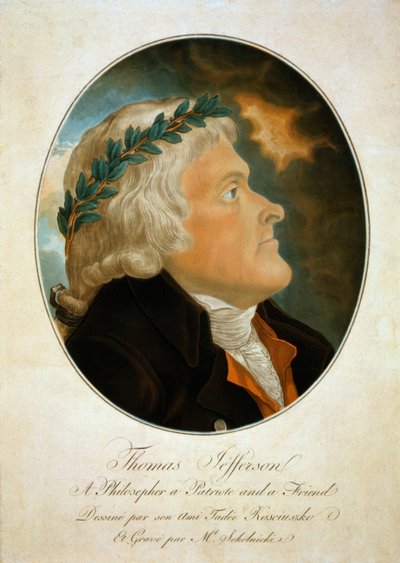 Profile Portrait of Thomas Jefferson, c.1799 (aquatint) 作者 波兰学校