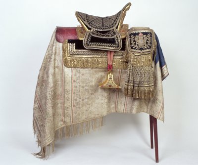 Adam Kazimierz Czartoryski的马鞍（1734-1823）加利西亚卫队指挥官，1782-83（木，皮革，银和金丝绒） 作者 Polish School