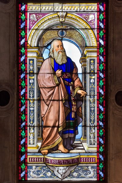 热那亚、大教堂（圣劳伦斯大教堂）、施洗者圣约翰教堂：蓬佩奥·贝尔蒂尼的彩色玻璃 作者 蓬佩奥·贝尔蒂尼