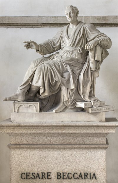 切萨雷贝卡里亚雕像，1838年 作者 Pompeo Marchesi