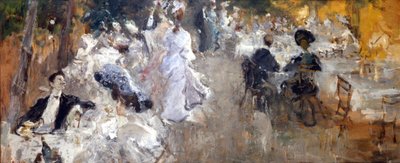 Outdoor restaurant. Painting by Pompeo Mariani. 作者 蓬佩奥·马里亚尼