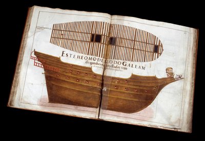 海军建筑：Manuel Fernandez 的建筑论文 (Livro de Tracas de Carpintaria) 页面：切割一艘船 作者 葡萄牙语学校