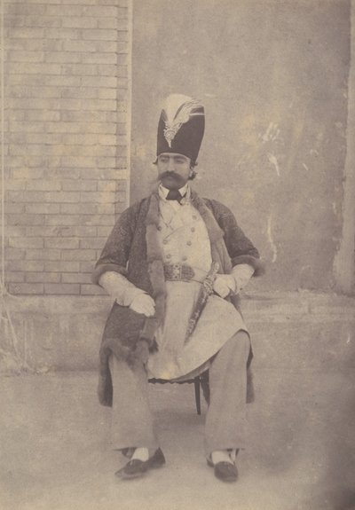 纳赛尔-丁-沙阿，约1855-58年。 作者 可能是路易吉·佩斯 (Luigi Pesce) 的作品。