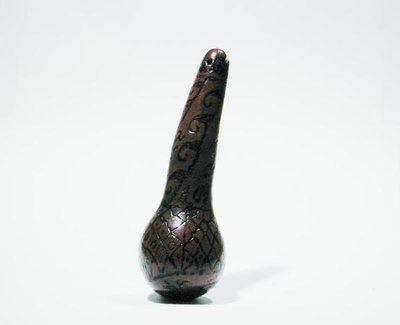 烧毁装饰的古柯容器，Chancay（葫芦）（另见176081）。 作者 前哥伦比亚前哥伦比亚