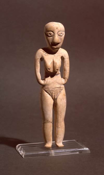 一个裸体女人的雕像，来自巴比伦或新石器时代早期，公元前4000年 作者 Predynastic Period Egyptian