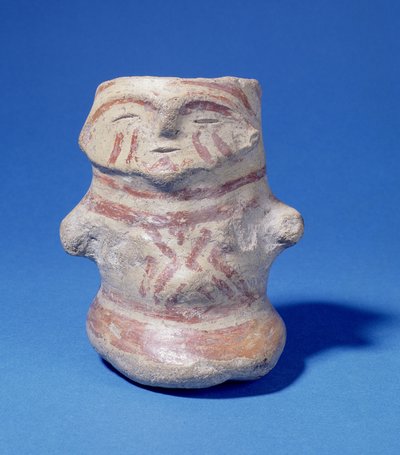 人体形状的船，Hacilar，土耳其，公元前500年（彩绘陶器） 作者 史前