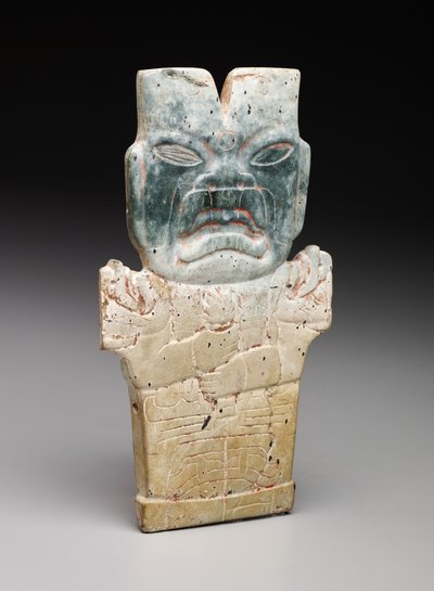 拟人化斑，可能是火蛇，预古典时期，公元前800-400年（蛇纹石和朱砂） 作者 史前史前