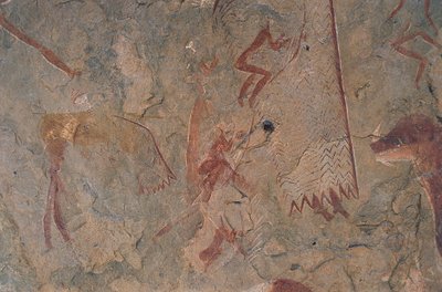 Human and animal figures (cave painting) 作者 史前史前