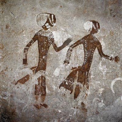 人物形象。 洞穴壁画，公元前 8000-7000 年 作者 史前史前
