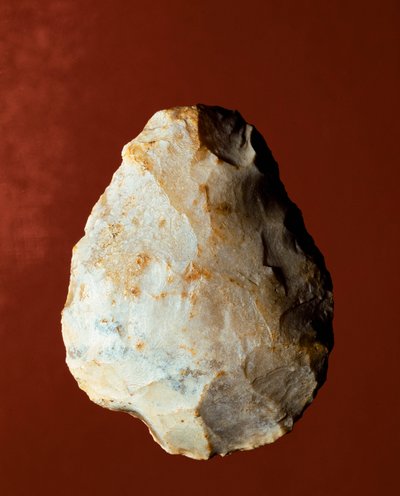 史前：Micoquian 型石器制造双面。 旧石器时代下层。 Verone，Museo Civico di Storia Naturale，意大利 作者 史前史前