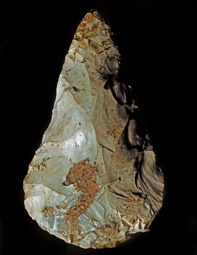 史前：Micoquian 型石器制造双面。 旧石器时代下层。 Verone，Museo Civico di Storia Naturale，意大利 作者 史前史前