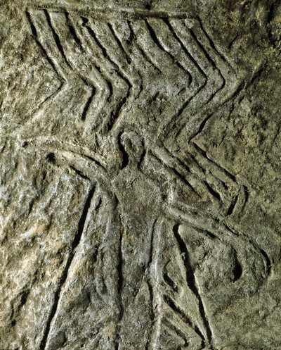 史前史，岩石艺术：岩画（石头上的涂鸦）代表人物。 新石器时代，石器时代。 （阿塞拜疆）青铜时代。 巴库，阿塞拜疆国家宗教历史博物馆 作者 史前史前