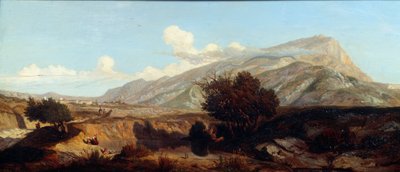 南方马基斯圣山胜利景观的景观。 普罗斯珀·约瑟夫·格雷西 (Prosper Joseph Gresy, 1804-1874) 的绘画，十九世纪普罗旺斯地区艾克斯，格拉内博物馆 作者 繁荣的约瑟夫·格雷西