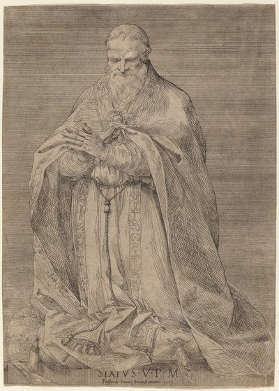 教皇西斯笃五世 作者 Prospero Bresciano，在朱塞佩·切萨里之后