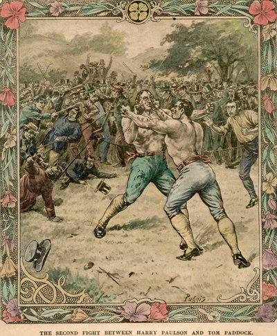 哈里·保尔森（Harry Paulson）和汤姆·帕多克（Tom Paddock）之间的第二次战斗，是1851年19世纪末或20世纪初。 作者 普格尼斯